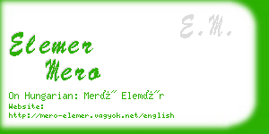 elemer mero business card